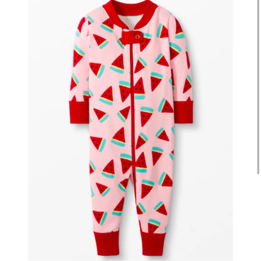 NWT Hanna Andersson Watermelon Zip Sleeper Organic Cotton Pajamas 12-18 mos